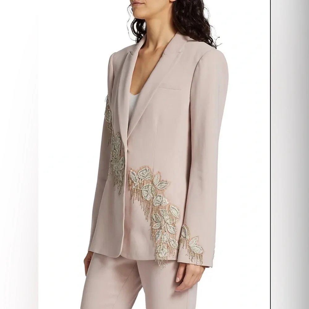 NWT $795 CINQ A SEPT Candace Crepe Floral Embroidered Jacket Blazer - Picture 3 of 8
